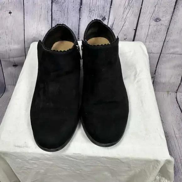 Torrid Black Faux Suede Side Dip Ankle Booties - Picture 2 of 8